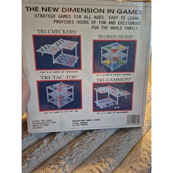Rare Sealed Vtg Tri-Chinese Checkers 3 Dimensional Game Of Chinese Checkers - Picture 2 of 2